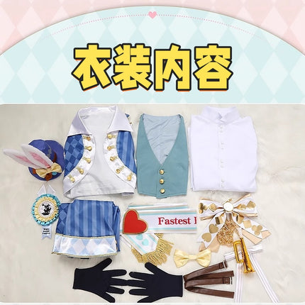 Monenjoy ツイステ 薔薇の王国のホワイト ラビット・フェス コスプレ衣装　帽子付　ラビット・ウェア　イベント　仮装　ハロウィン　 - Monenjoy