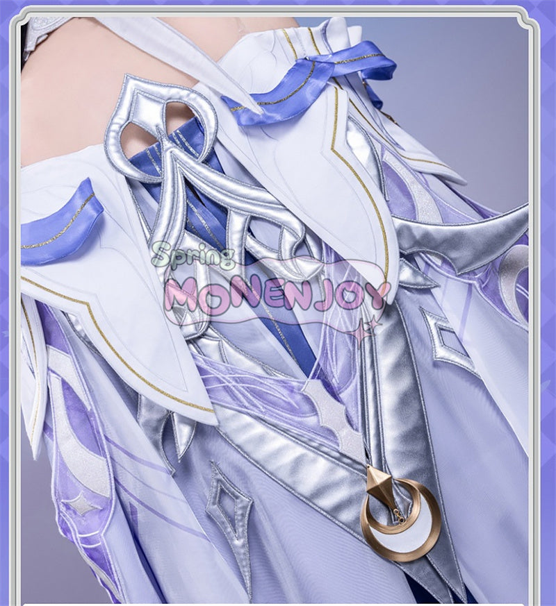 Monenjoy 原神 コロンビーナ 少女　コスチューム コスプレ衣装　　髪飾り＋アイマスク付　3ｄ樹脂製パーツ 執行官 月の少女 Damselette Columbina コスプレ衣装