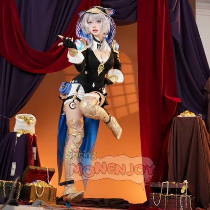Monenjoy 崩壊スターレイル サフェル コスプレ衣装　コスチューム　セファリア Cifera 腿カバー付　尻尾付　豪華アクセサリー　GS1218