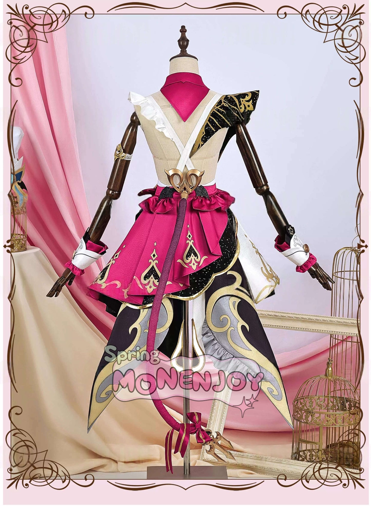 Monenjoy 原神 Escoffier エスコフィエ コスプレ衣装　3d樹脂尻尾付　イベント　絢爛のフレーバー　Genshin Impact　コスチュームGS1426　 - Monenjoy