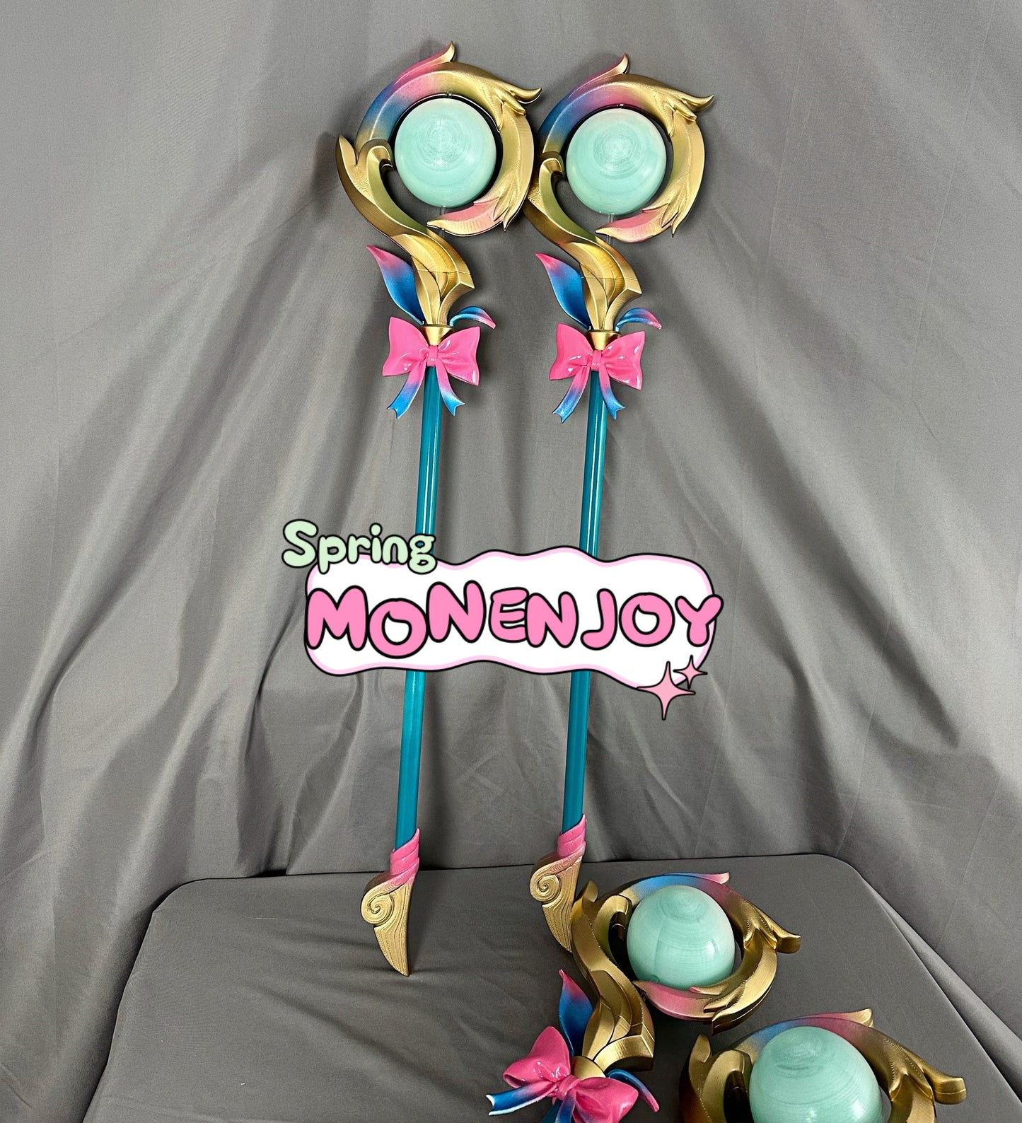 Monenjoy 崩壊スターレイル ヒアンシー　餅武器　100cm　コスプレ道具　発光　法杖　武器モデルGS-1146　PLA3dプリント製　道具 - Monenjoy