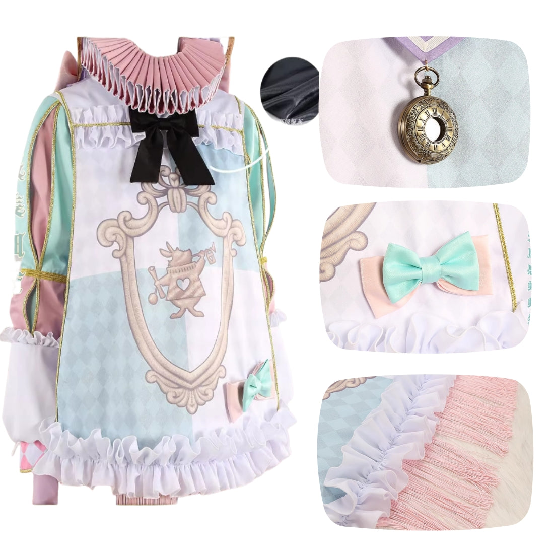 Monenjoy ツイステ 薔薇の王国のホワイトラビット・フェス 　ウサギ耳帽子付　Epel Felmier * twst 　コスプレ衣装　イベント　仮装　ハロウィン　　イベント　可愛い　 - Monenjoy