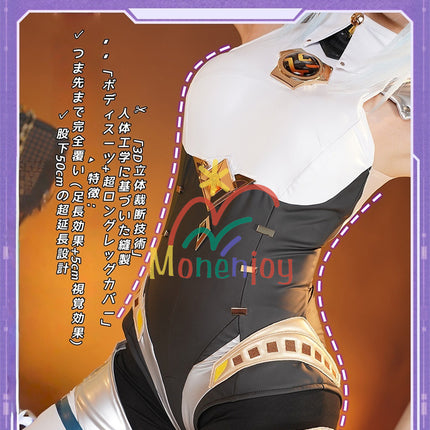 Monenjoy Genshin Impact Ineffa Cosplay Costume with Earphones, Hat, and Thigh Covers - Perfect Reproduction of the Nova's Powered Robot Girl, Halloween