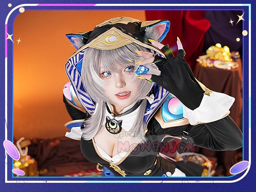 Monenjoy 崩壊スターレイル サフェル コスプレ衣装　コスチューム　セファリア Cifera 腿カバー付　尻尾付　豪華アクセサリー　GS1218 - Monenjoy