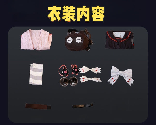 Monenjoy　ゼンレスゾーンゼロ 浮波柚葉 コスプレ衣装　 Ukinami Yuzuha 怪啖屋   髪飾り付　鞄付　JK服　ミニスカート　かわいい　地雷系