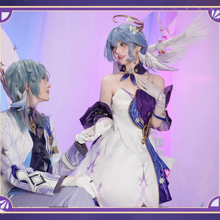 Monenjoy 崩壊スターレイル ロビン 洋服　礼服　コスプレ衣装　ワンピース　豪華3ｄアクセサリー　道具＋ウィッグ追加購入可能 - Monenjoy