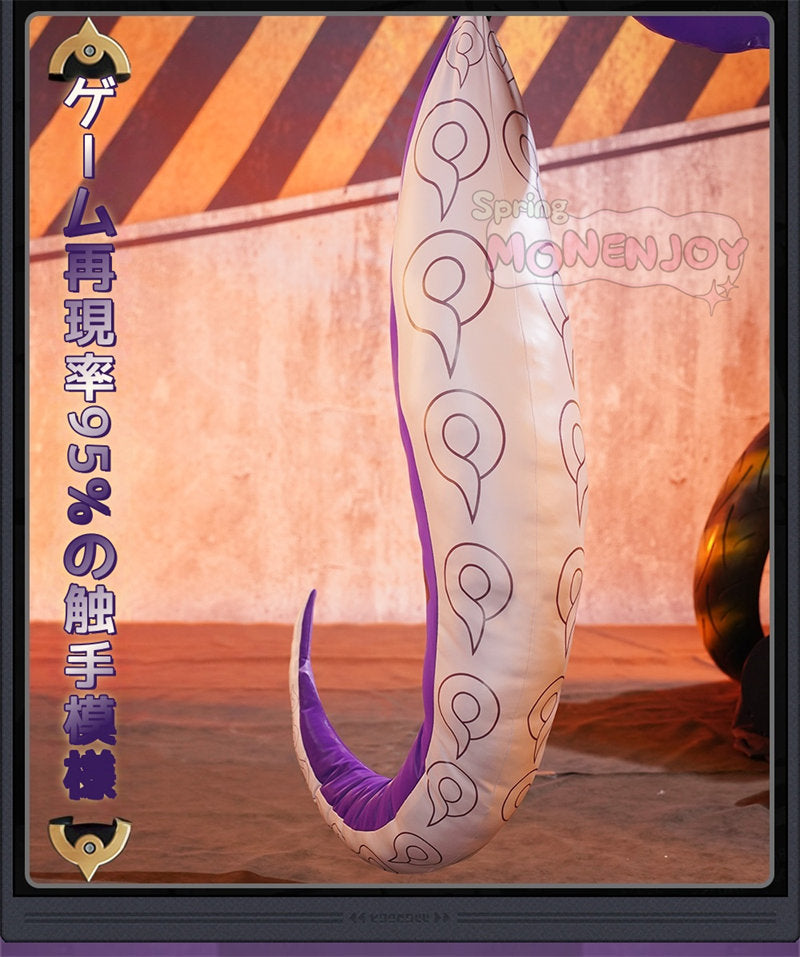 Monenjoy ゼンゼロ イドリー　コスプレ　マーフィー タコのシリオン　コスプレ衣装 (Yidhari/怪啖屋 タコ尻尾別途追加)　金属製パーツ　発光パーツ付