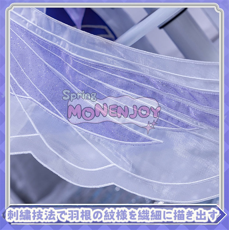 Monenjoy 原神 コロンビーナ 少女　コスチューム コスプレ衣装　　髪飾り＋アイマスク付　3ｄ樹脂製パーツ 執行官 月の少女 Damselette Columbina コスプレ衣装