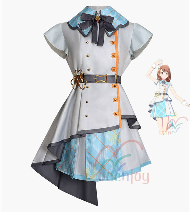 Monenjoy プロジェクトセカイ 花里みのり コスプレ衣装 益坂女子学園 MORE MORE JUMP 舞台服 ASRUN ライブ服 コスチューム