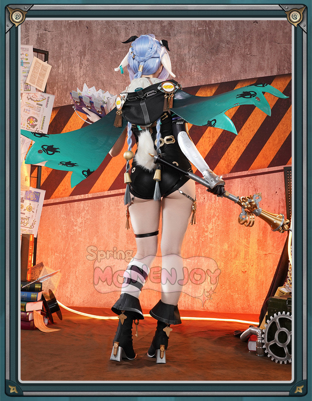 Monenjoy ゼンゼロ リュシア・エロウェン コスプレ衣装 金属パーツ 発光ギミック 鈴付き コスチューム