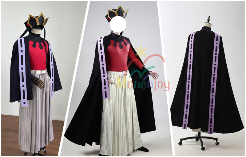 Monenjoy　鬼滅の刃 童磨 コスプレ衣装　帽子付き　どうま　衣装　上弦の弐 洋服 無限城 　ハロウィン　きめつのやいば　コスチューム