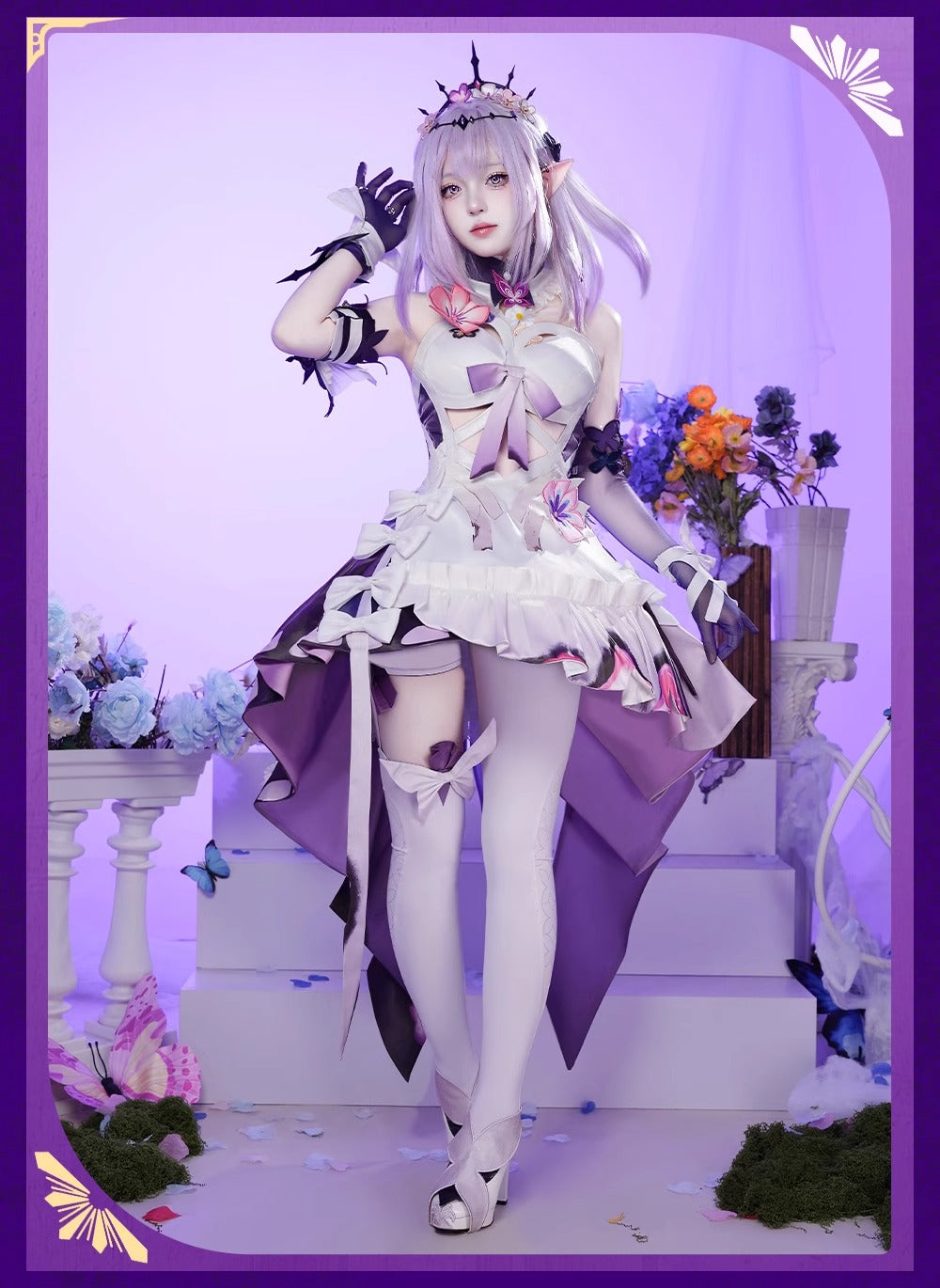 Monenjoy　崩壊：スターレイル キャストリス コスプレ衣装　礼服　シューズカバー付　ワンピース　「死影の侍女」キャストリス Castorice 可愛い　豪華衣装 - Monenjoy