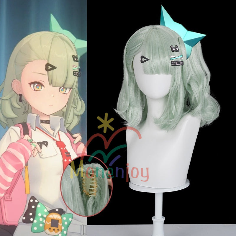 Monenjoy ゼンレスゾーンゼロ　バーチャルアイドル　レミエルゼンゼロ　wig かつら　コスプレ　大天使　ウィッグ　千夏　40cm 大天使　千夏蕾咪　ChinatsuRemielGSwig1010　