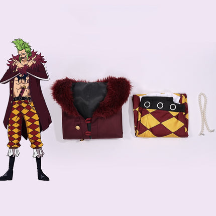 Monenjoy ONE PIECE Bartolomeo Cosplay Costume Barto Club Captain Event Red Cannibal Bartolomeo Halloween 