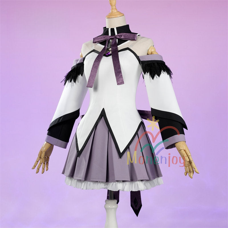 Monenjoy 魔法少女まどか☆マギカ ワルプルギスの廻天 暁美 ほむら　ワンピース　戦闘服　魔法少女　まどマギ　紫色　可愛い　礼服　コスチューム　舞台服　コスプレ衣装