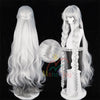 Monenjoy　アークナイツ　聖聆プラマニクス 120cm ココスプレ ウィッグ　ロングウィッグ　凛御シルバーアッシュ　鬘　コスチューム　耳飾り追加　ハロウィン　クリスマス　学園祭