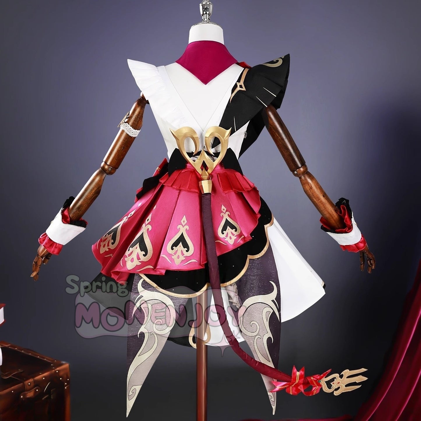 Monenjoy 原神　エスコフィエ　コスプレ衣装　 Escoffier　コスチューム　ワンピース　洋服　帽子付　3d樹脂アクセサリー　G1199 - Monenjoy