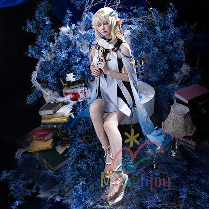 Monenjoy 鳴潮 カルテジアコスプレ衣装　 Cartethyia　フルールドリス 礼服　放浪騎士　豪華コス衣装　エルフ耳+黒キャミ+スパッツ付属 スカート色完全再現
