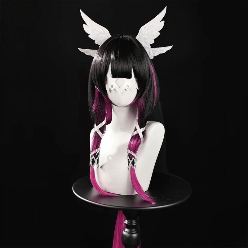 Monenjoy 原神 コロンビーナ コスプレ衣装　少女　コスチューム　髪飾り＋アイマスク付　3ｄ樹脂製パーツ　 ナドクライ編 執行官 月の少女 Damselette Columbina コスプレ衣装　ジャカード生地 コスチューム