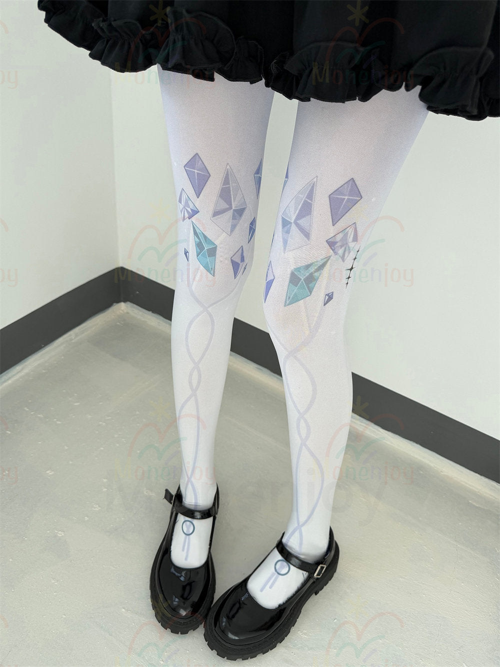 Monenjoy 鳴潮　モーニエ　90cm プリントタイツ  パンティストッキング 太ももソックス ニーソックス レディース ストッキング 通販 履き心地 良い タイツ MONENJOY