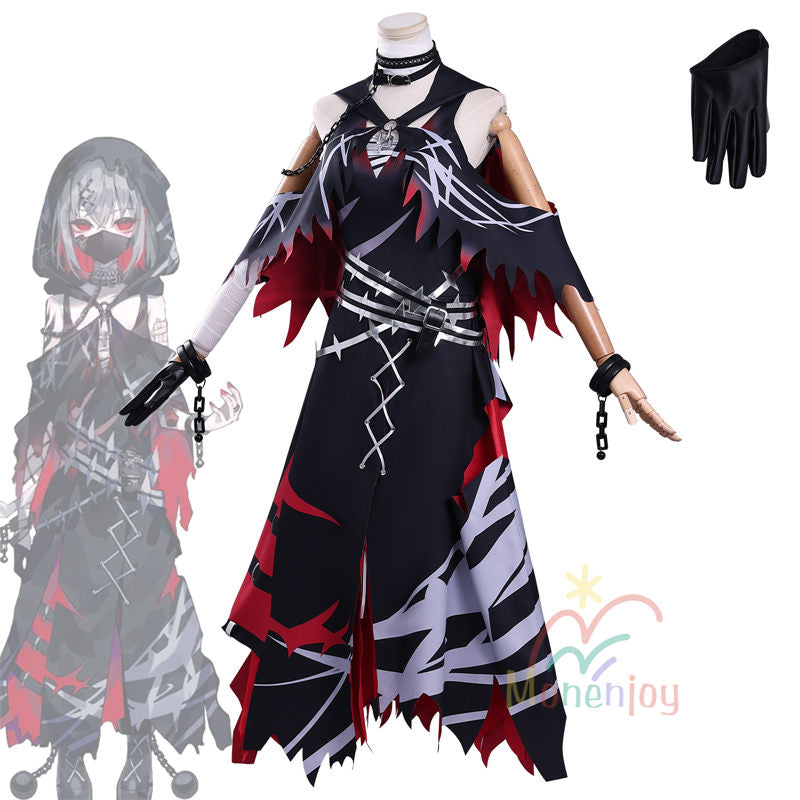 Monenjoy 魔法少女ノ魔女裁判 紫藤アリサコスプレ衣装 囚人番号666