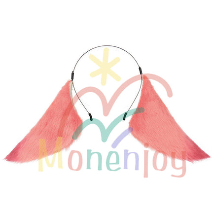 Monenjoy 原神 八重神子 きつね耳　やえみこ　ピンクと緑　コスプレ道具　ふわふわ　耳飾り＋尻尾　可愛い　萌えグッズ　猫耳 きつね耳　アクセサリー　　 - Monenjoy