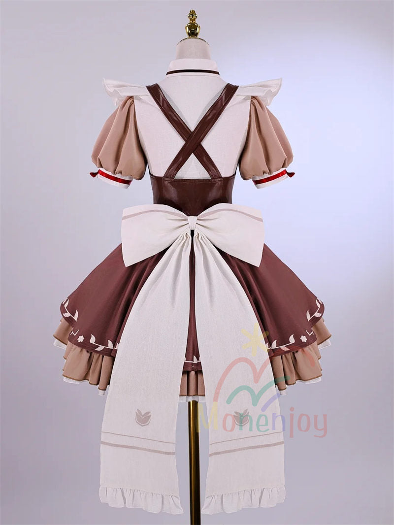 鳴潮 千咲 コスプレ メイド服 高品質　韓国　カフェコラボ ウィッグ付き Monenjoy 鳴潮 韓国コラボ千咲ちゃん コスプレ衣装 メイド服 可愛い