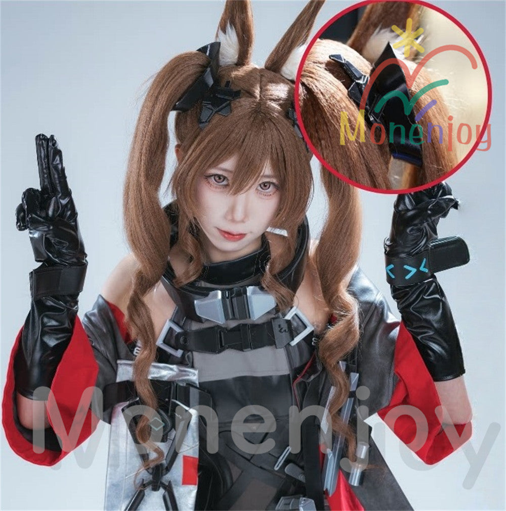 Monenjoy コスプレ衣装　 アークナイツ 星6　ギルベルタ　尻尾＋耳飾り＋イヤリング付　実物化　3d樹脂アクセサリー　 コスプレ衣装イベント Monenjoy
