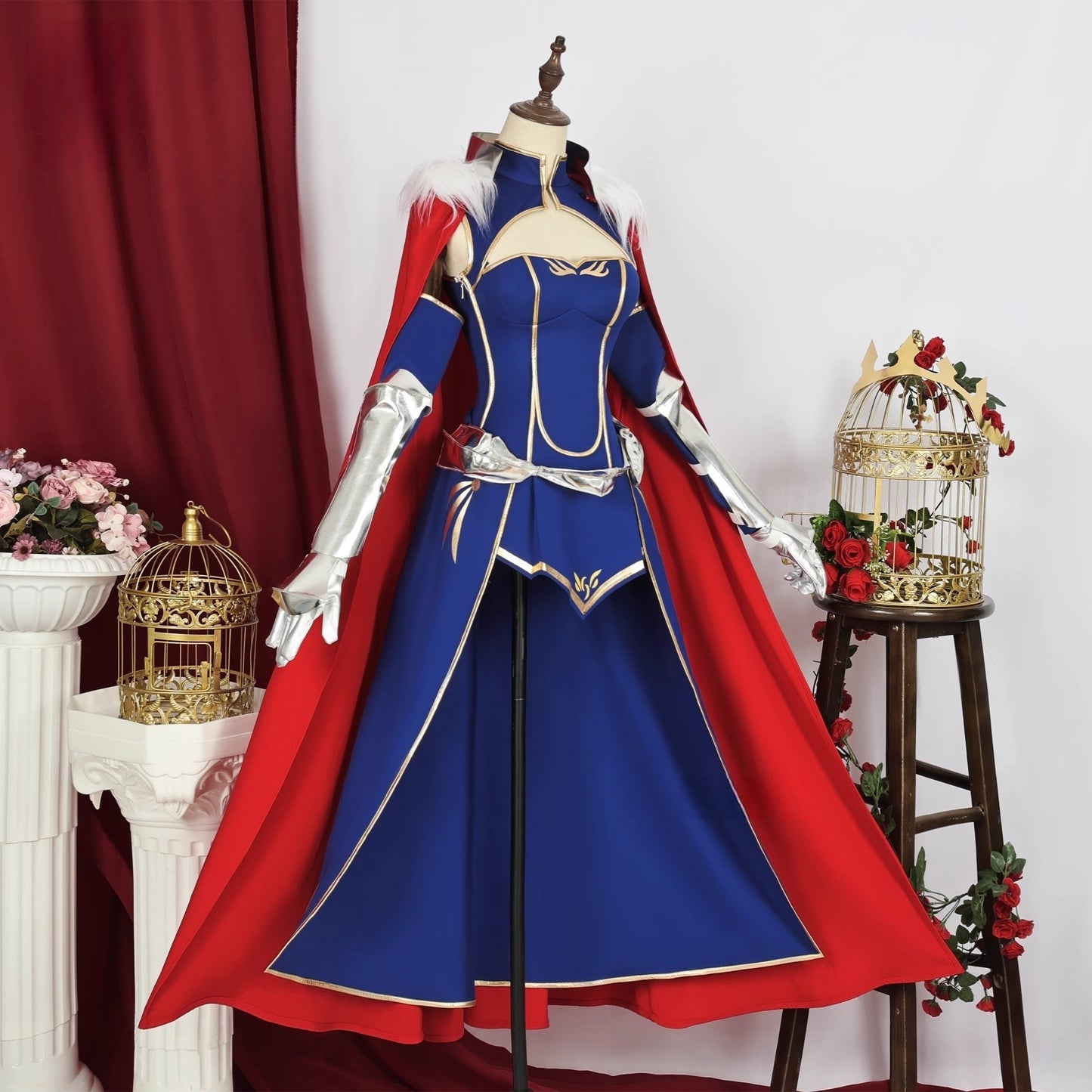 Monenjoy 　Fate　アルトリア・ペンドラゴン コスプレ衣装　Fate/staynight　セイバー　イベント　仮装　マント付　 - Monenjoy