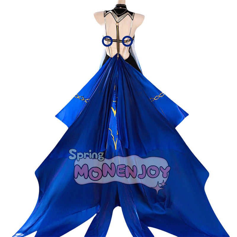 Monenjoy 鳴潮 カルテジアコスプレ衣装　 フルールドリス 礼服　放浪騎士　豪華コス衣装　エルフ耳+黒キャミ+スパッツ付属 スカート色完全再現 プレミアム版