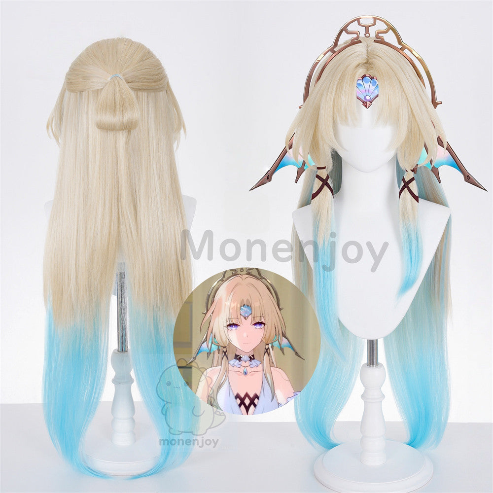 Monenjoy　崩壊スターレイル　パール　ウィッグ　鬘　 十の石心　コスプレウィッグ　100cm　自然感　耐熱ウィッグ　イベント MONENJOY