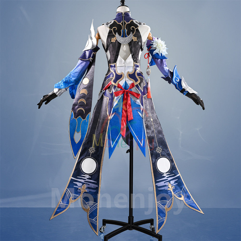 Monenjoy　崩壊スターレイル 鏡流　コスプレ衣装　Jingliu　コスチューム　Honkai: Star Rail　仙舟「羅浮」 イベント　剣士服 MONENJOY