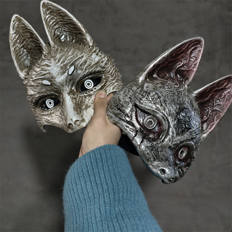 Monenjoy　サイレントヒルf 深水雛子 寿幸 半分狐の仮面仮面　マスク　コスプレ道具  Silent Hillf　モデル　ハンドメイド仕様