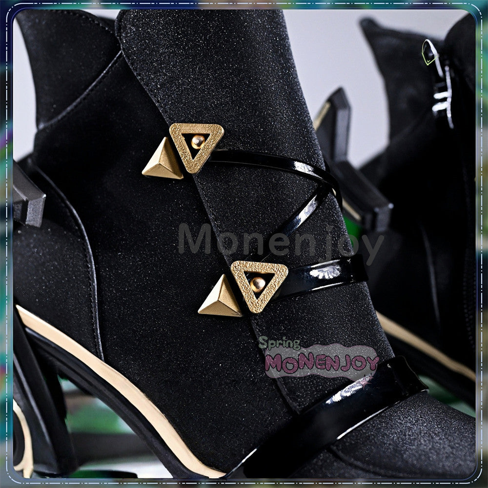 Monenjoy　鳴潮 リンネー シューズ　ブーツ　コスプレ道具　靴　10cm　PU革　発光対応 MONENJOY