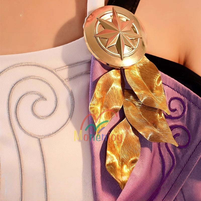 Monenjoy Collapsible Star Rail Cyrene Costume with Luxury Metal Decoration Cyrene Star Rail Cosplay Costume GS1449