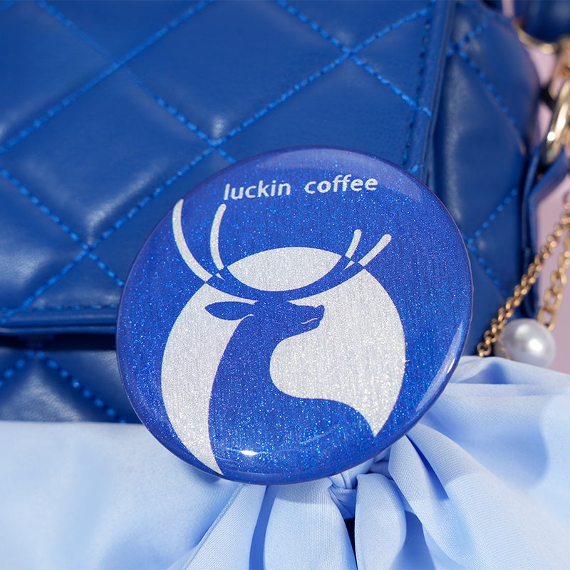 Monenjoy　崩壊スターレイル 　ラッキンコーヒー　コラボカフェ キャストリス　ミニバッグ　鞄　ブルー色　リボン＋缶バッジ贈り　 コスプレ衣装 日常服　コスプレ兼用 通常服　 高品質生地　イベント　印象グッズ