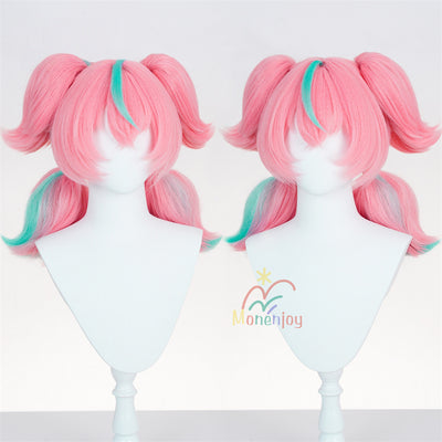Monenjoy　ゼンレゼンレスゾーンゼロ アリア ウィッグ　43cm カツラ　ピンク色 ゼンゼロ／ZZZ 　ヘアアクセサリー　妄想エンジェル　コスチューム