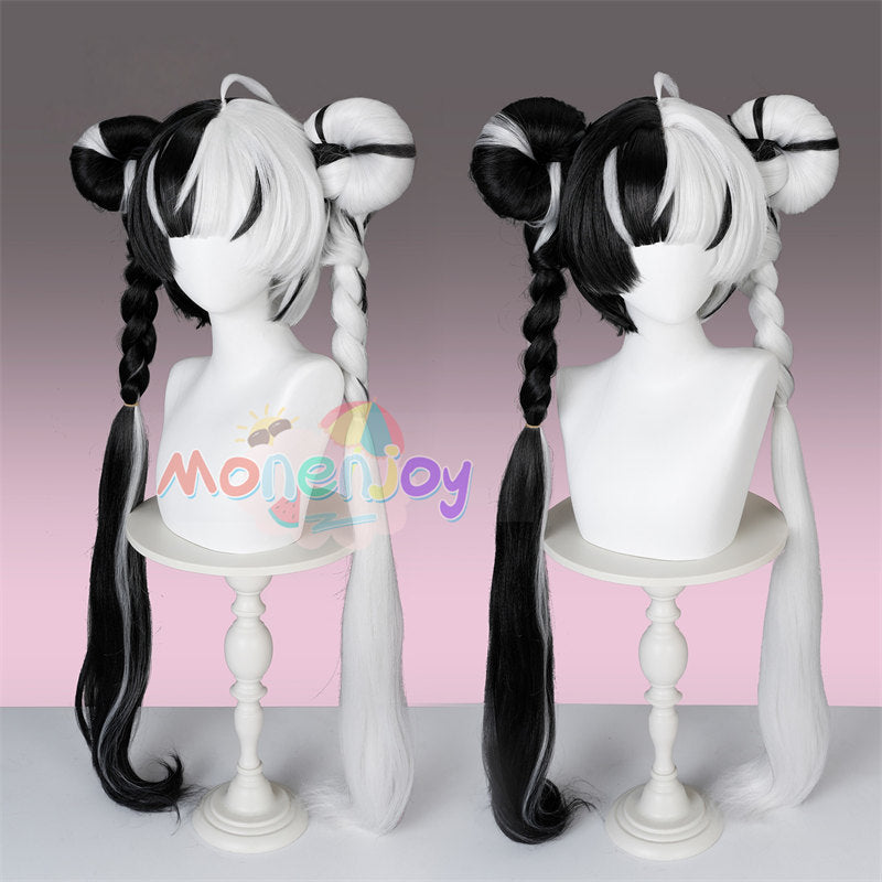 Monenjoy　ゼンゼロ ダイアリン ウィッグ　もみあげ30cm　三つ編み90cm　高温対応  クランプスの黒枝　リアル  マット仕上げ 鬘　コスプレ