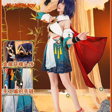 Monenjoy 崩壊スターレイル 雲璃（うんり） コスプレ衣装　ワンピース　礼服　かわいい　豪華アクセサリー　武器レプリカ追加可能 - Monenjoy