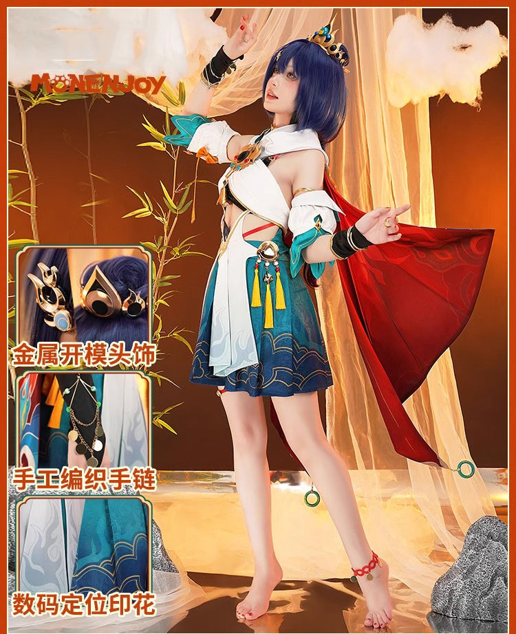 Monenjoy 崩壊スターレイル 雲璃（うんり） コスプレ衣装　ワンピース　礼服　かわいい　豪華アクセサリー　武器レプリカ追加可能 - Monenjoy