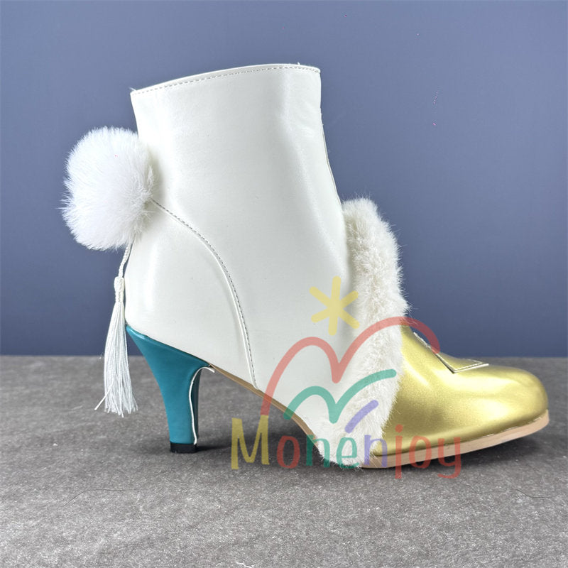 Monenjoy　原神 茲白 コスプレ　シューズ　ブーツ　靴　ヒール7cmしはく　アクセサリー　道具