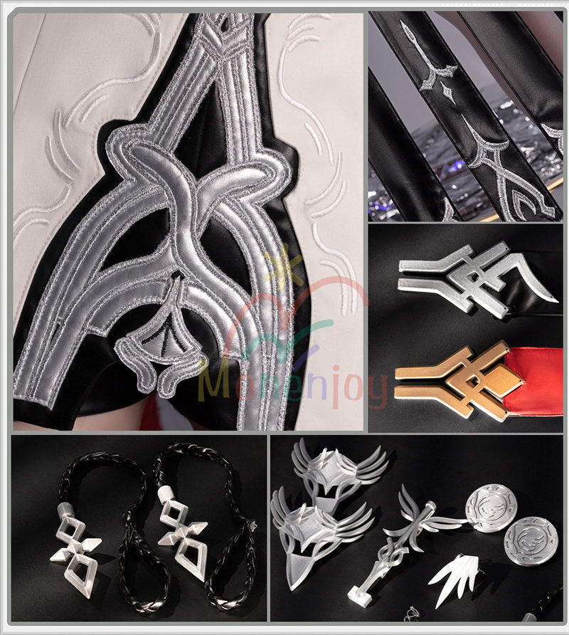 SM在庫あり。売り切れ次第終了 Monenjoy アークナイツ 新約エクシア コスプレ衣装　刺繍柄　3ｄ樹脂アクセサリー　 高再現度 戦闘服デザイン　 Exusiai the New Covenant