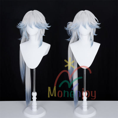 Monenjoy 崩壊スターレイル 爻光 ウィッグ　カツラ　コスプレ　100cm　自然感　仙舟『玉殿』の戎韜将軍 こうこう 仙舟同盟 耐熱グラデーション