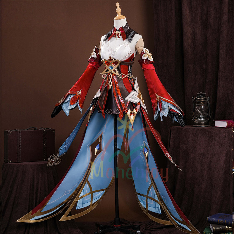 予約販売　Monenjoy　原神 アリス コスプレ衣装　コスチューム　帽子付　3d樹脂製パーツ　炎元素の神の目付　ナド・クライ編　魔術師　魔女　仮装　モンド / 魔女会