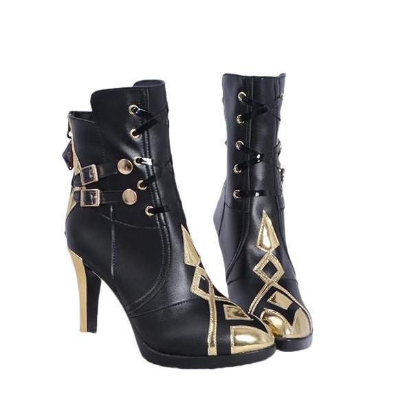 Monenjoy 原神 アルレッキーノ(召使) 靴　コスプレ道具　スパッツブーツ　デザイン　オーダーメイド - Monenjoy