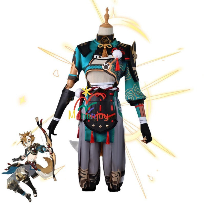 Monenjoy 原神　ゴローコスプレ衣装　Gorou　完全再現　犬耳ウィッグ＆しっぽ付属可能 - Monenjoy