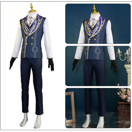 Monenjoy 崩壊スターレイル アベンチュリン コスプレ衣装　礼服　スーツ　帽子＋イヤリング＋タトゥーシール付　コイン道具3枚贈り　イベント　博戯の砂金石　仮装　ハロウィン - Monenjoy