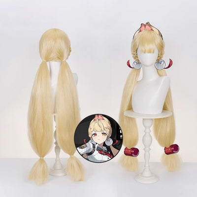 Monenjoy ゼンレゼンレスゾーンゼロ　アリス　 コスプレウィッグ　90㎝　ゼンゼロ　怪啖屋　黄色　アリス・タイムフィールド　ウィッグ