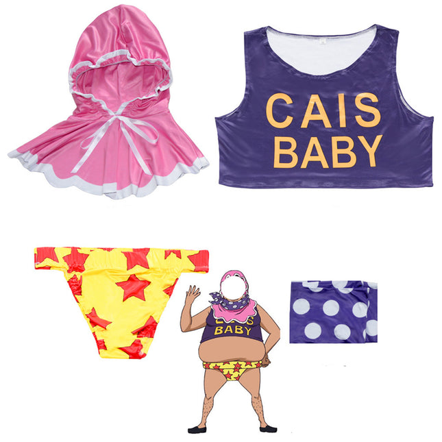 Monenjoy ONEPIECE セニョール・ピンク海賊団 衣装 ユニフォーム 礼服 コスチューム 赤ん坊のような格好をしている小太りの男 COS ハロウィン 舞台衣装 学園祭 クリスマス イベント - Monenjoy