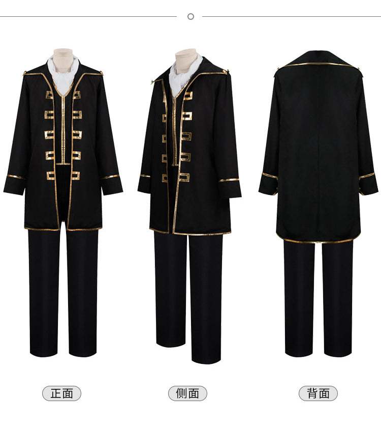 Monenjoy 銀魂 コスプレ　土方 十四郎　ぎんたま 　ガンマスク付コスチューム　真選組の副長　真選組　ユニフォーム　学園祭　イベント　仮装 - Monenjoy